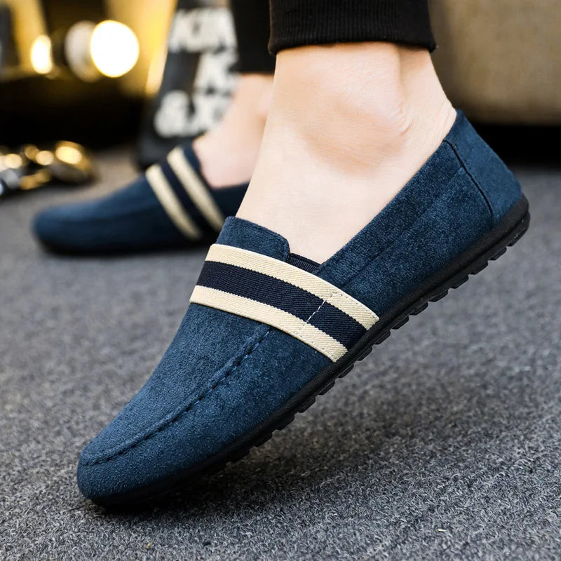 Hanno | Loafers with Striped Vamp and Moc Toe