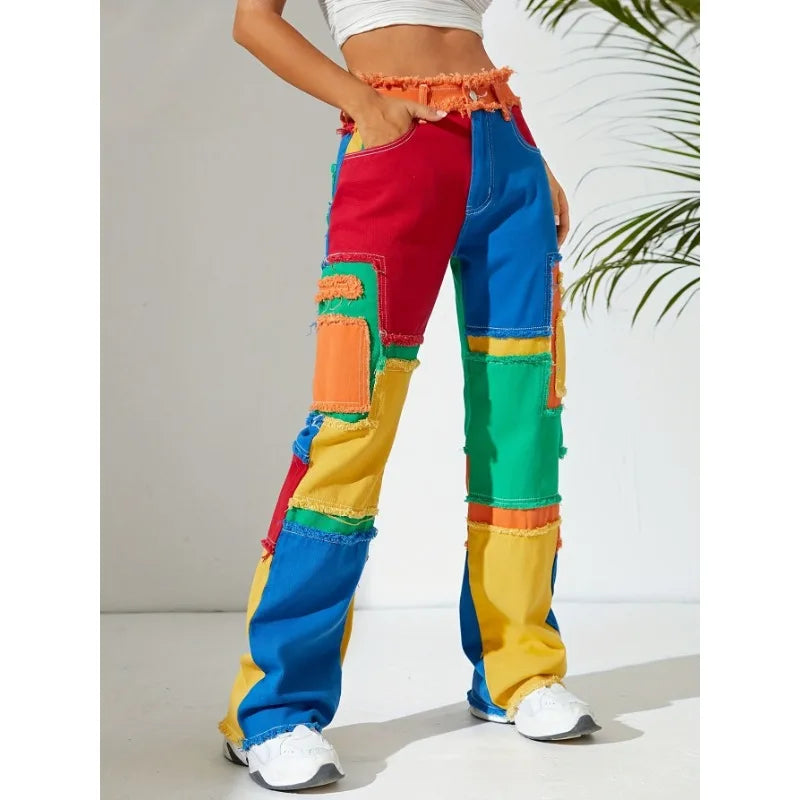 Mayra | Cropped Patchwork Denim Jacket and Pants Set
