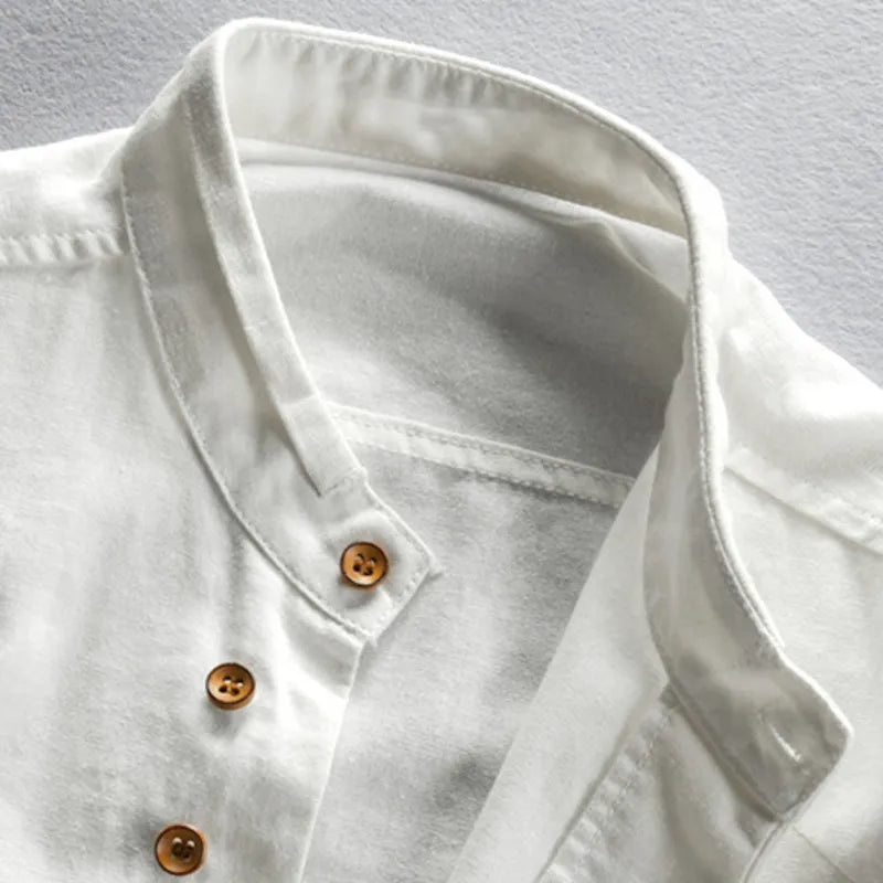 Hrvoje | Mandarin Collar Long Sleeve Button Shirt