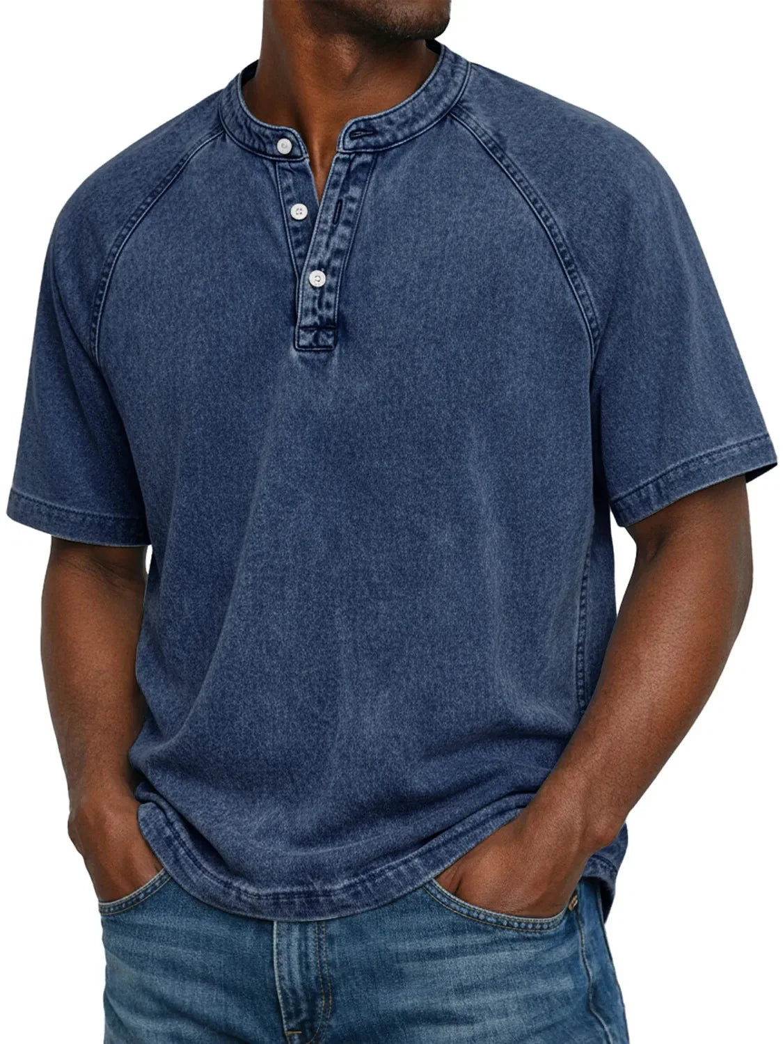 Esarot - Vintage Wash Henley T Shirt