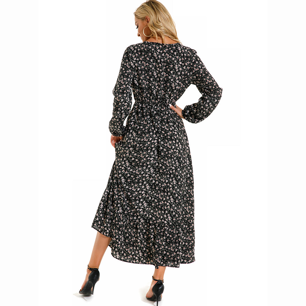 Trisha | Floral Long Sleeve Tiered Maxi Dress