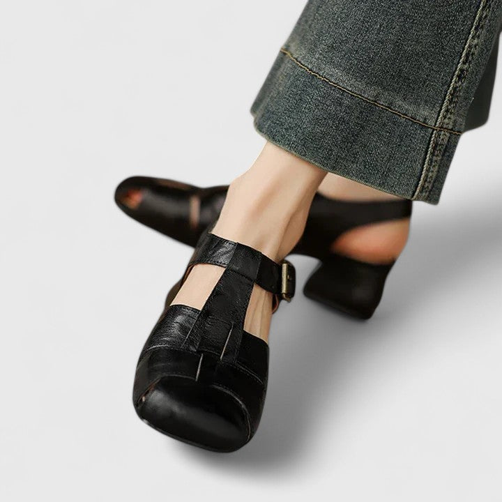 Kathy | Closed Toe T Strap Buckle Sandal