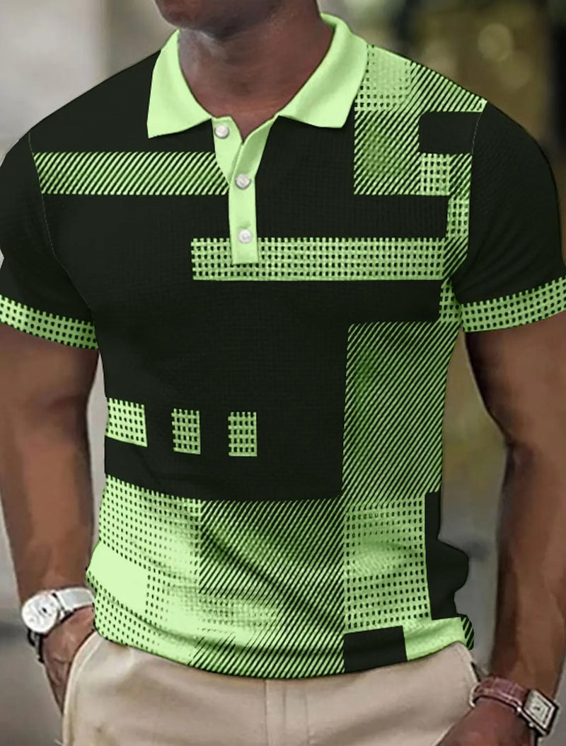 Delbert | Polo Shirt Geometric Print Short Sleeve