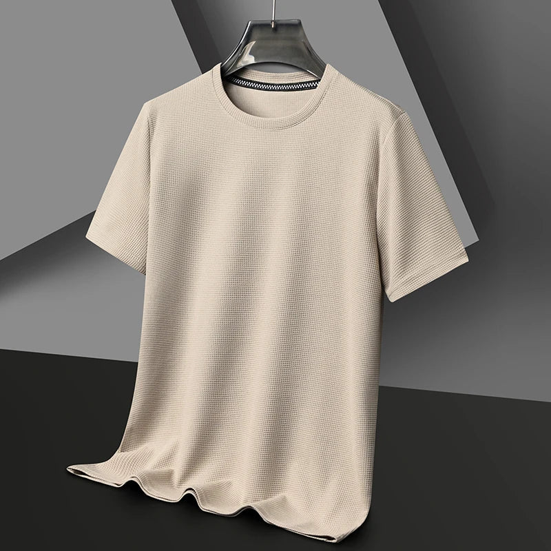 Michalis | Olive Textured Crew Neck T-Shirt