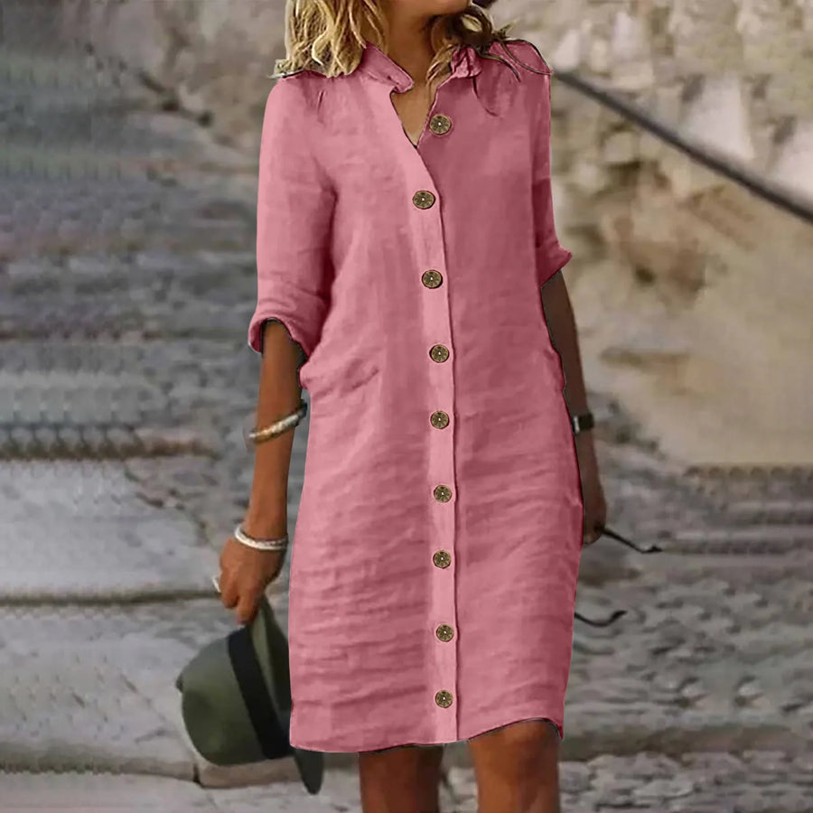 Hannika | Button Front Shirt Dress