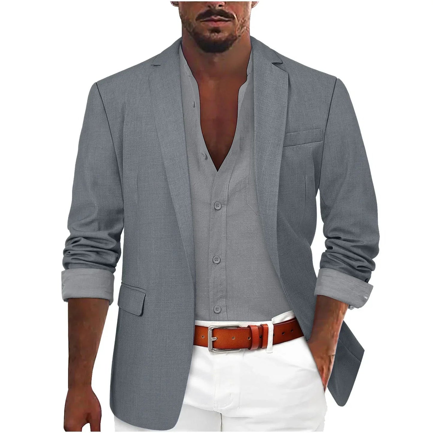 Alanzoka | Tailored Notch Lapel Single Button Blazer