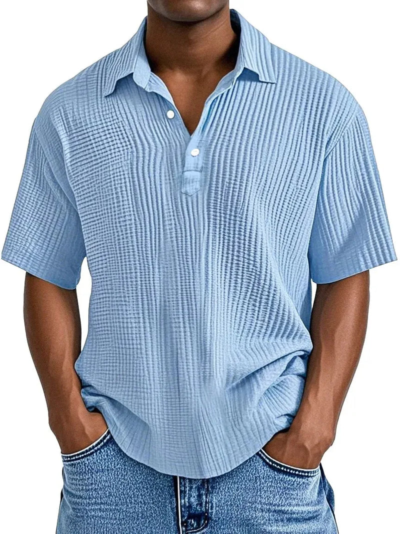 Hauser | Short Sleeve Textured Polo Shirt