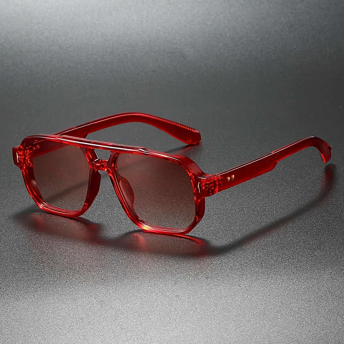 LumeSight - Square Double Bridge Sunglasses Tinted Lens Frame