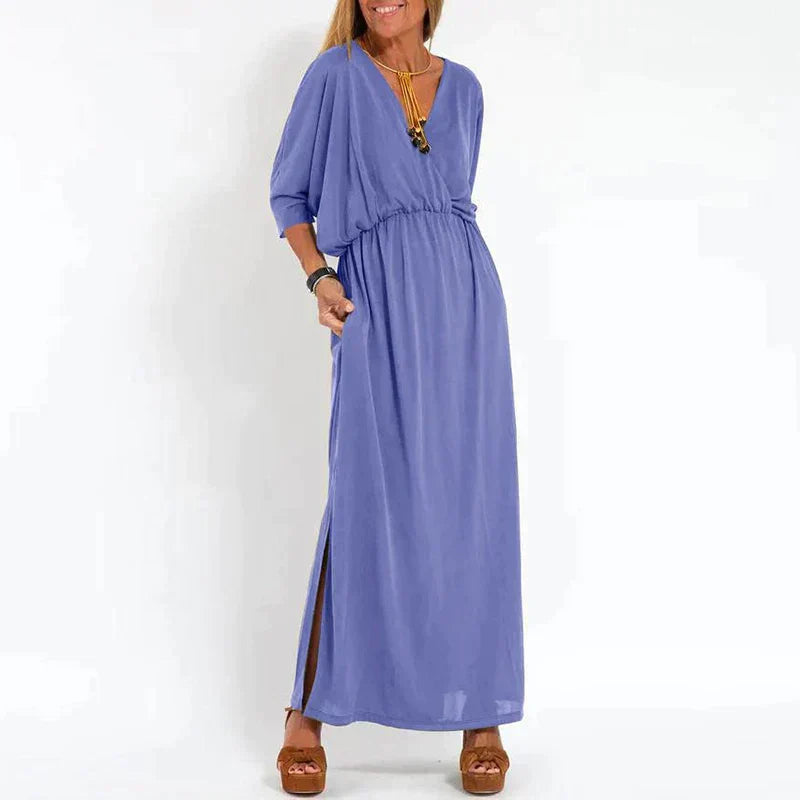 Vesna | V Neck Maxi Dress With Pockets