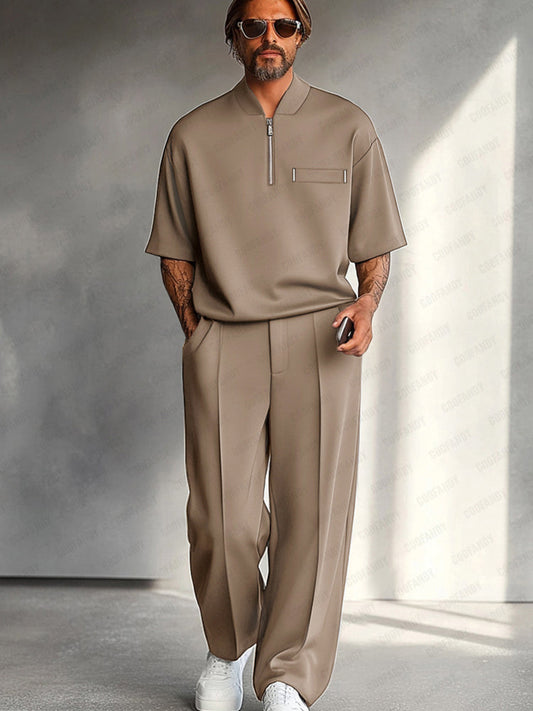 Methew | Half Zip Shirt Pants Set