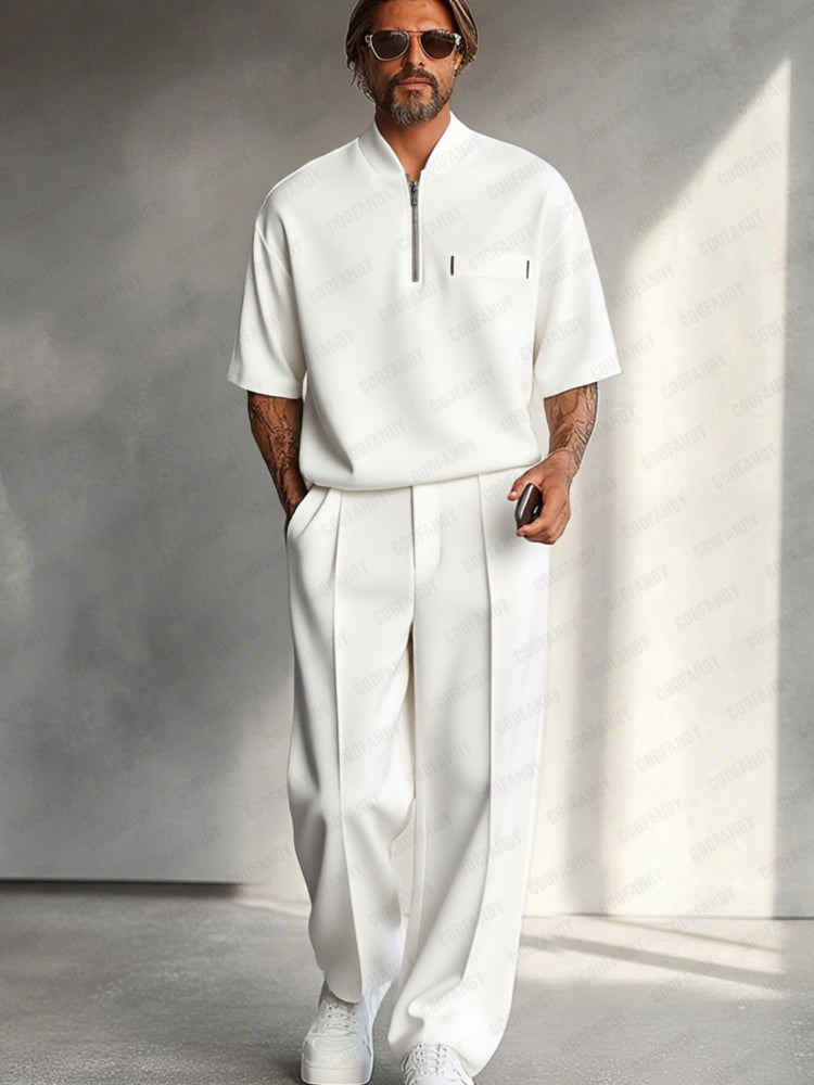 Methew | Half Zip Shirt Pants Set