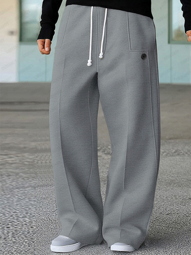 Karelis | Wide Leg Drawstring Casual Sweatpants