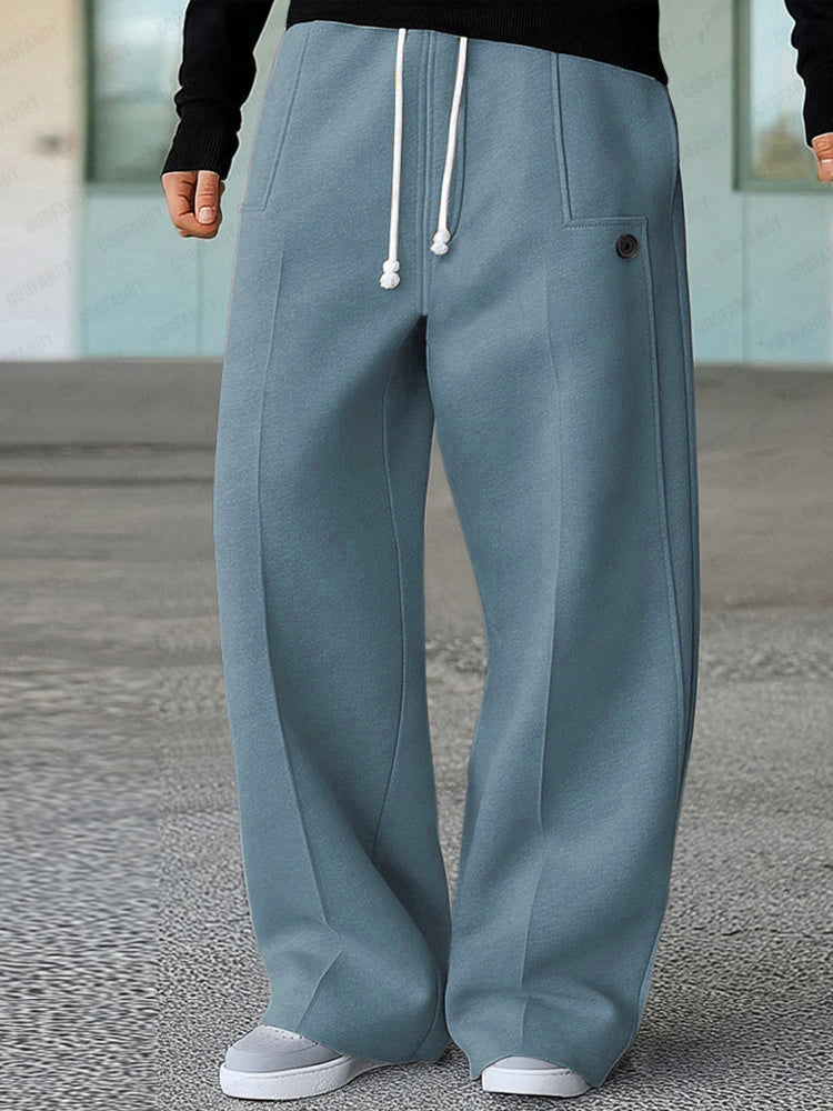 Karelis | Wide Leg Drawstring Casual Sweatpants
