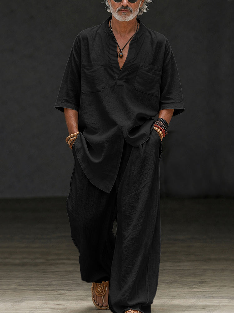 Koray | Relaxed V-Neck Short Sleeve Shirt