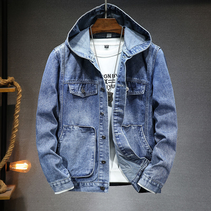 Miller - Hooded Denim Button Front Jacket