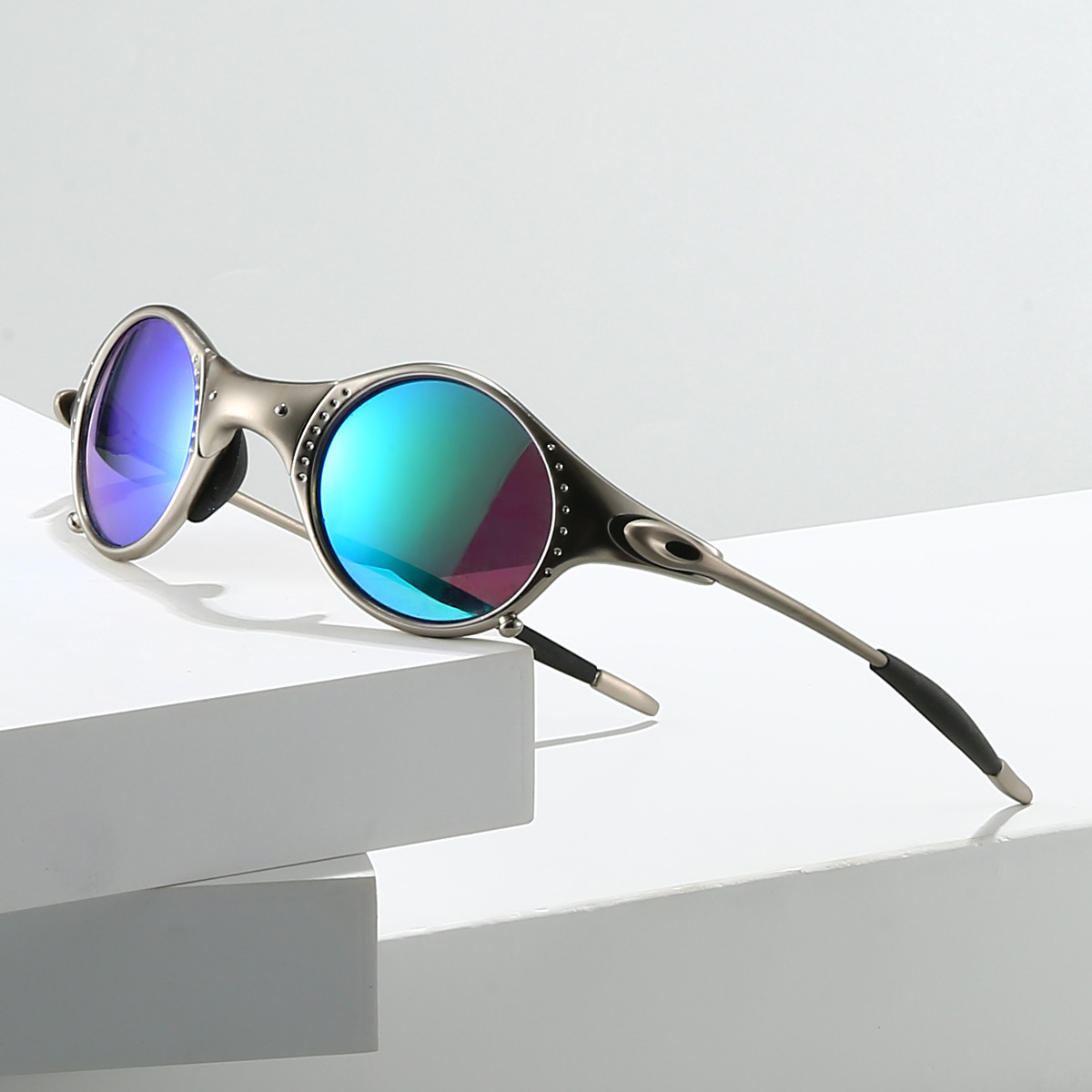 AeroShine | Sunglasses Round Mirrored Lens Metal Frame