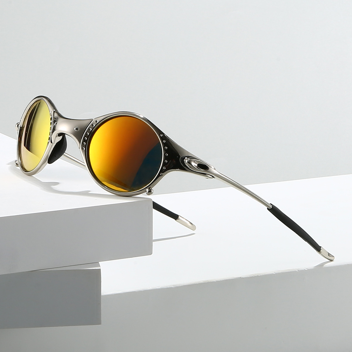 AeroShine | Sunglasses Round Mirrored Lens Metal Frame