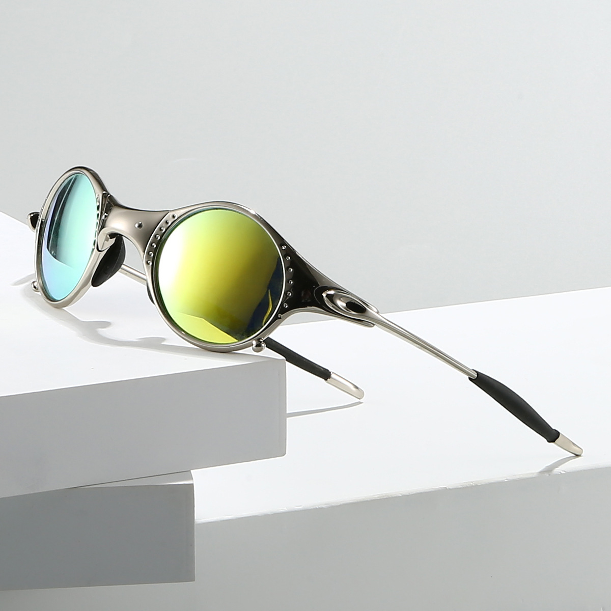 AeroShine | Sunglasses Round Mirrored Lens Metal Frame