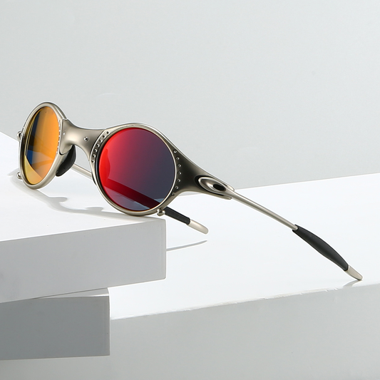 AeroShine | Sunglasses Round Mirrored Lens Metal Frame