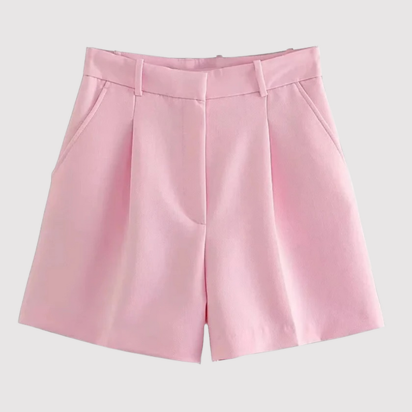 Najwa | High Waist Tailored Pleated Shorts