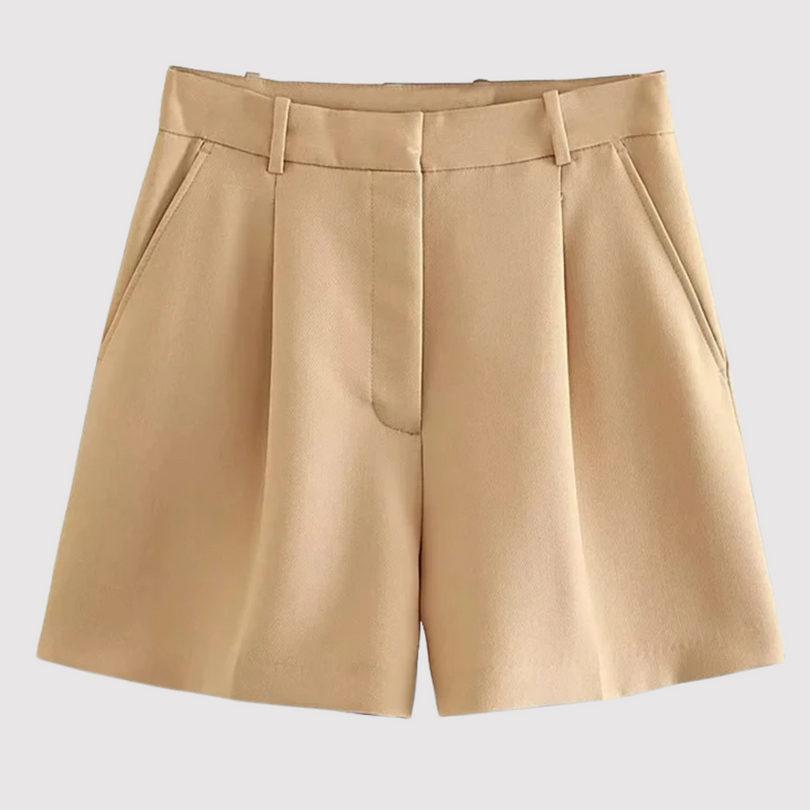 Najwa | High Waist Tailored Pleated Shorts