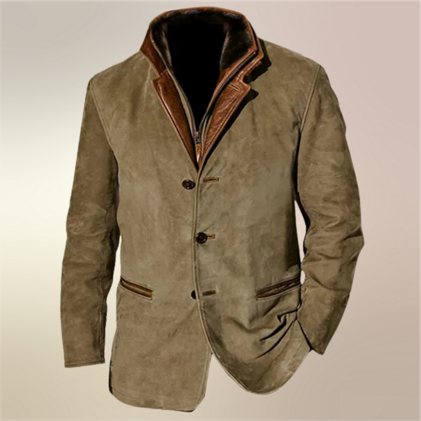 Sylvester  | Vintage Button Front Stand Collar Jacket