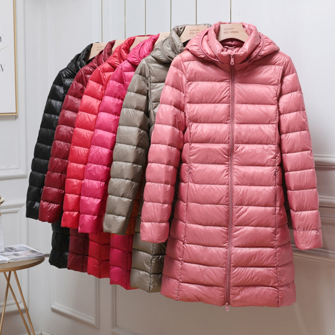 Henriette | Hooded Longline Quilted Puffer Jacket