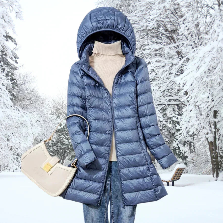 Henriette | Hooded Longline Quilted Puffer Jacket