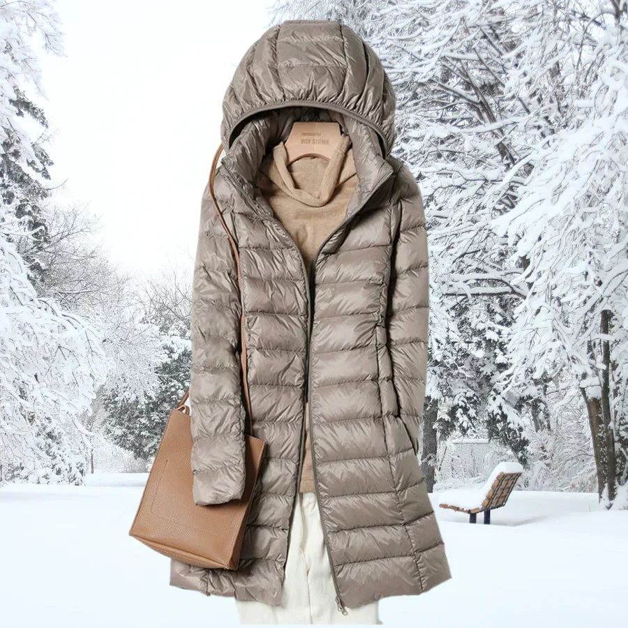 Henriette | Hooded Longline Quilted Puffer Jacket