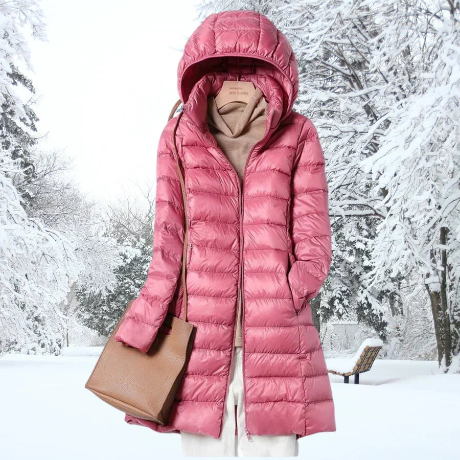 Henriette | Hooded Longline Quilted Puffer Jacket