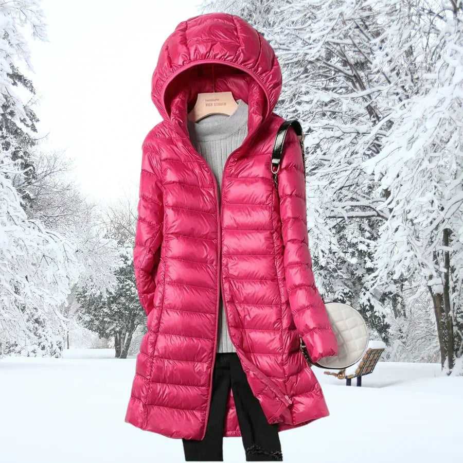 Henriette | Hooded Longline Quilted Puffer Jacket