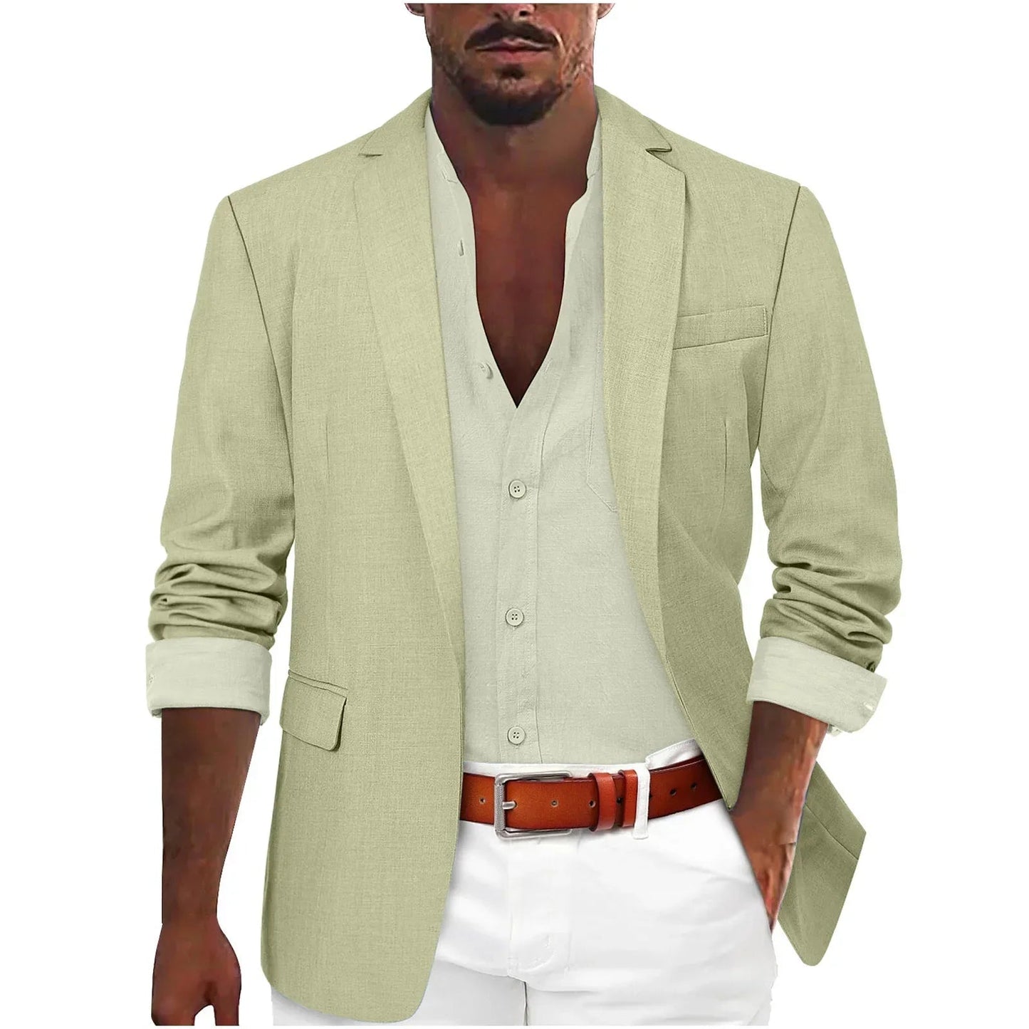 Alanzoka | Tailored Notch Lapel Single Button Blazer