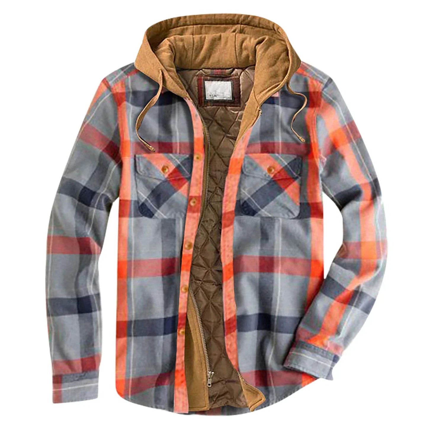 Brecor | Hooded Checkered Jacket with Quilted Lining