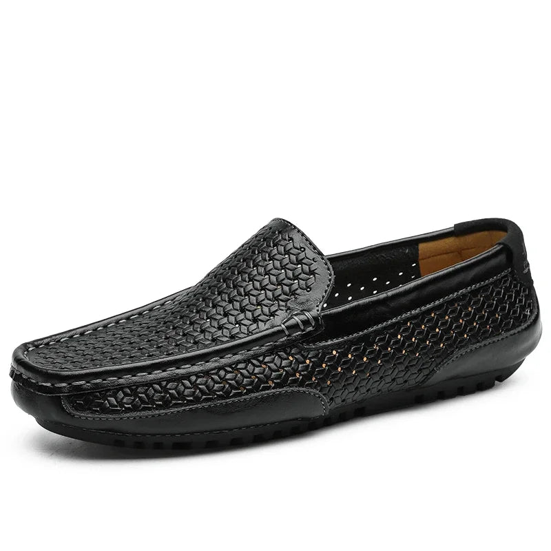 Aania | Leather Loafers With Perforated Pattern