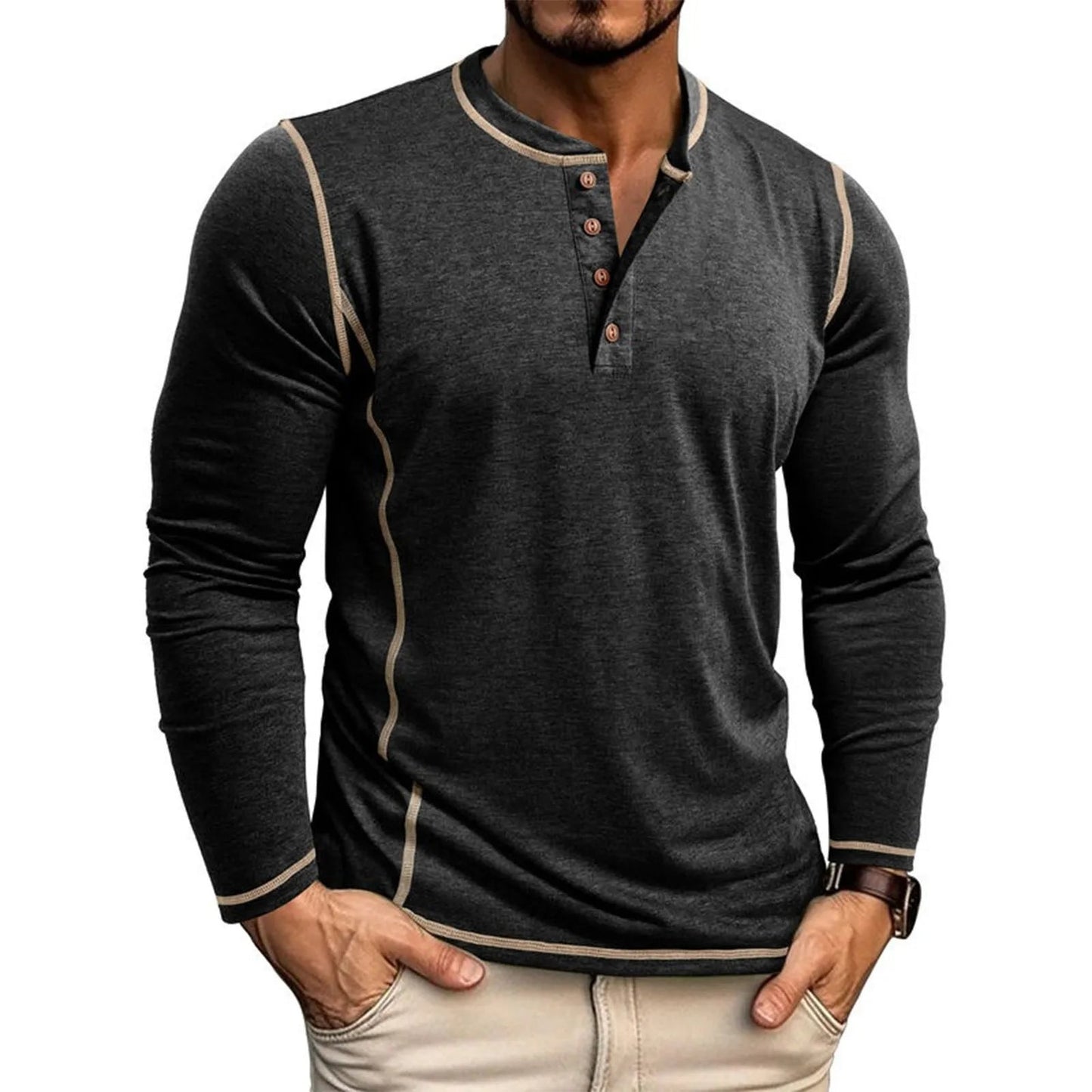 Chuck | Long Sleeve Henley Shirt
