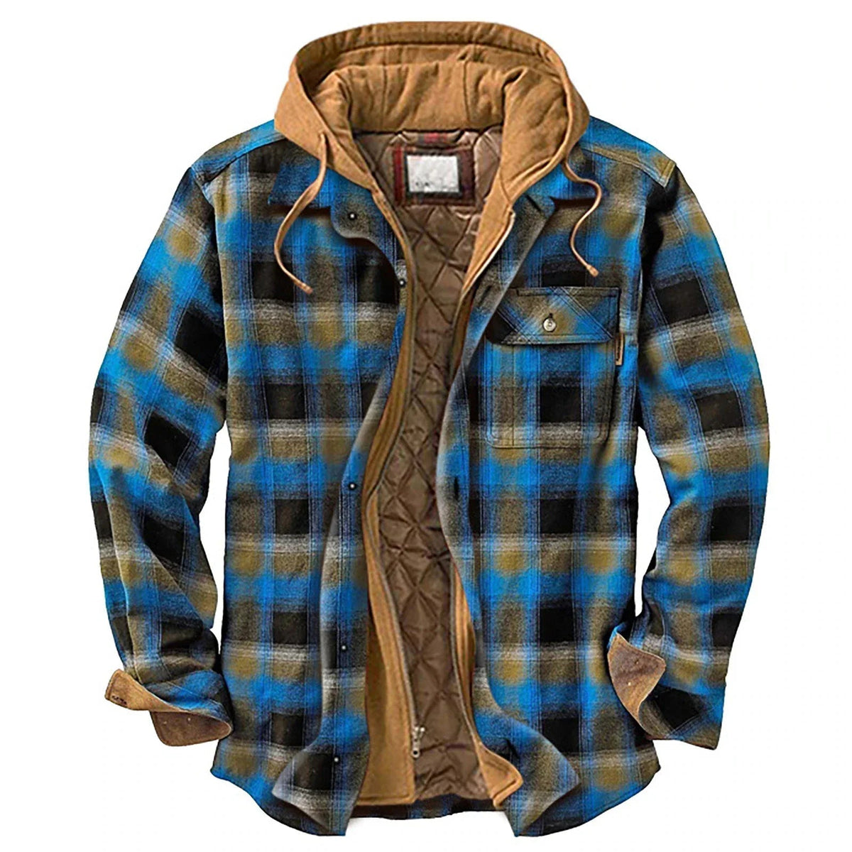 Brecor | Hooded Checkered Jacket with Quilted Lining