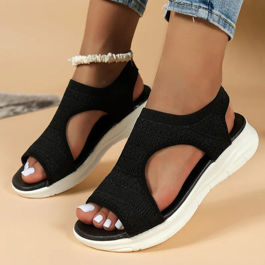 Vicenta | Open Toe Cutout Knit Sandals
