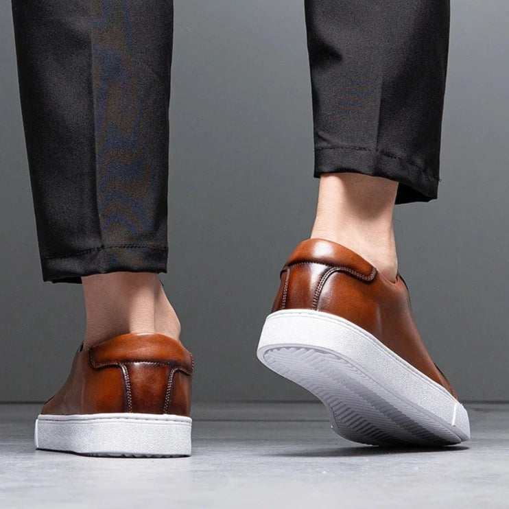 Leonell | Leather Lace-Up Low-Top Casual Sneakers