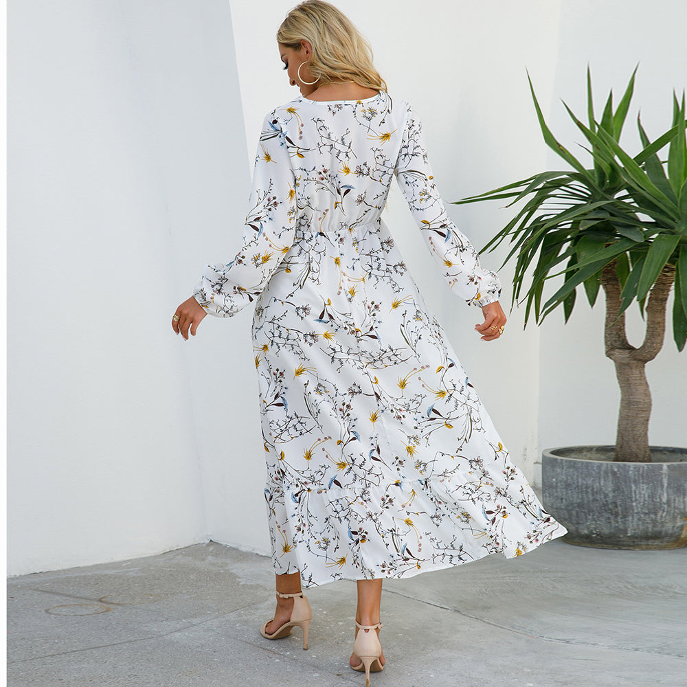 Trisha | Floral Long Sleeve Tiered Maxi Dress