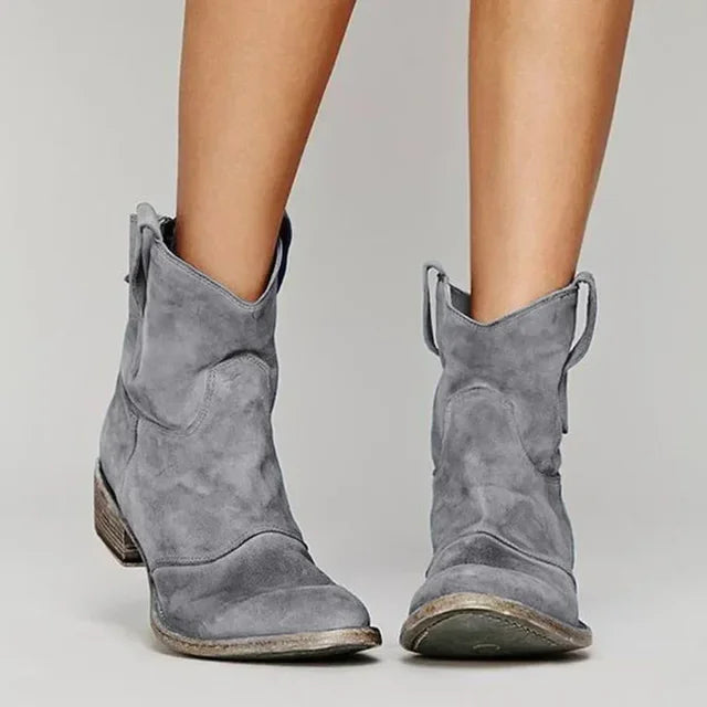 Trudy | Ankle Cowboy Boots Pointed Toe Block Heel