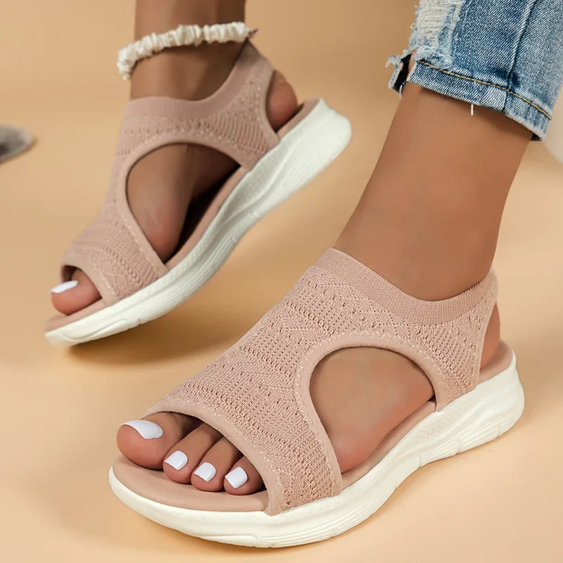 Vicenta | Open Toe Cutout Knit Sandals