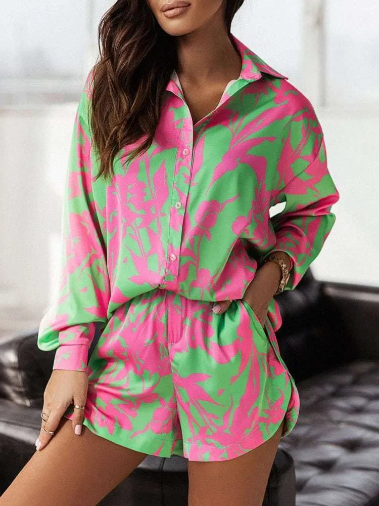 Giovina | Button Up Long Sleeve Short Set