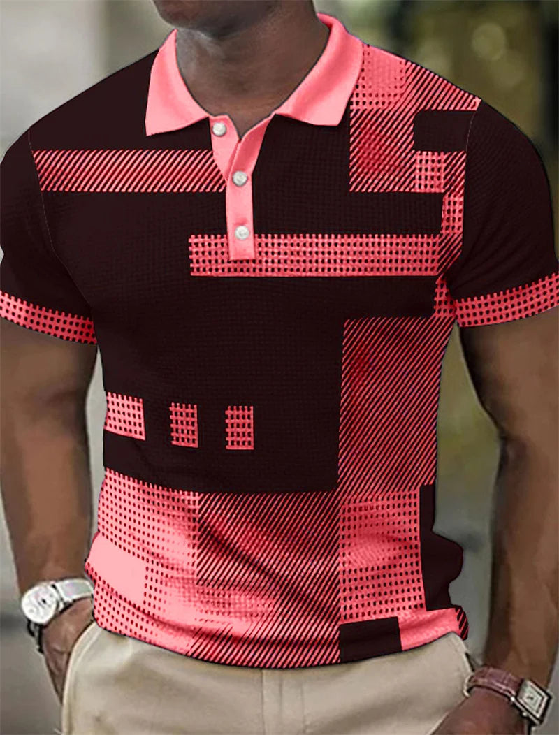 Delbert | Polo Shirt Geometric Print Short Sleeve