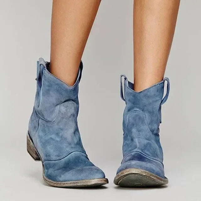Trudy | Ankle Cowboy Boots Pointed Toe Block Heel