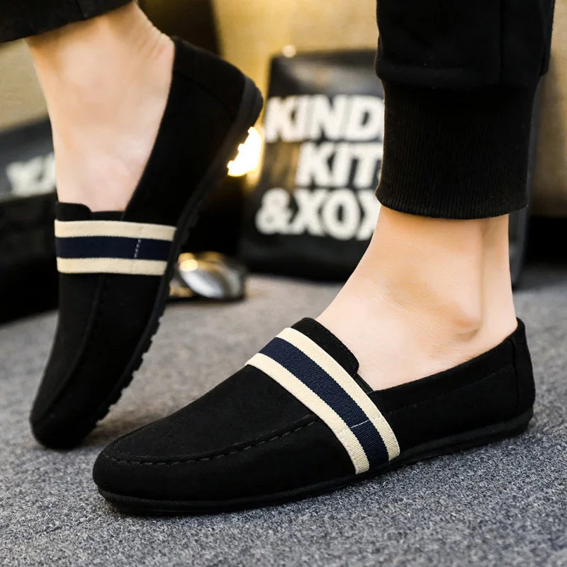 Hanno | Loafers with Striped Vamp and Moc Toe