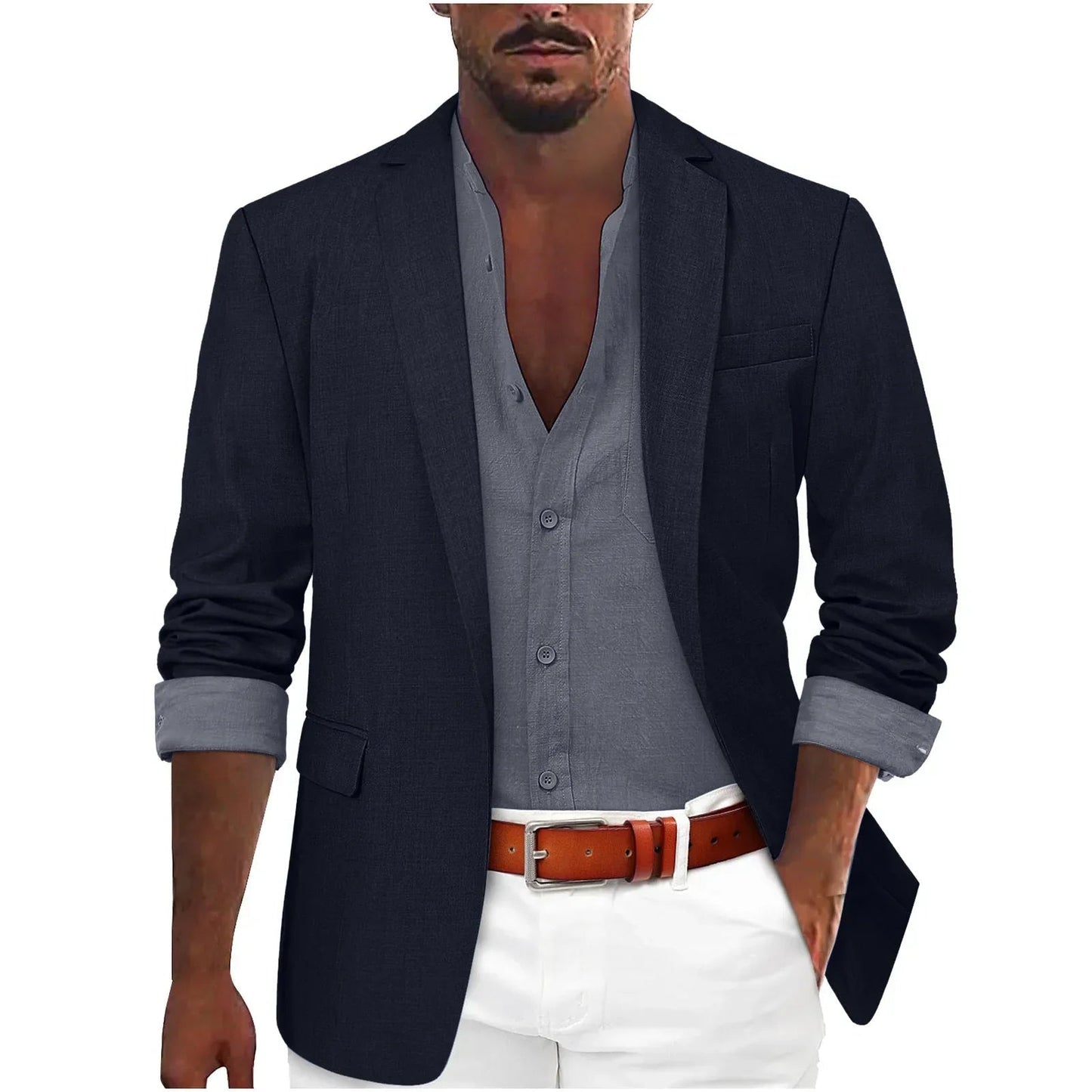 Alanzoka | Tailored Notch Lapel Single Button Blazer