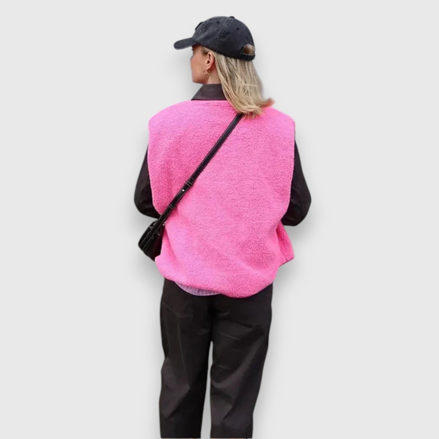 Cheryl | Vest Sleeveless Button Front Fleece Style