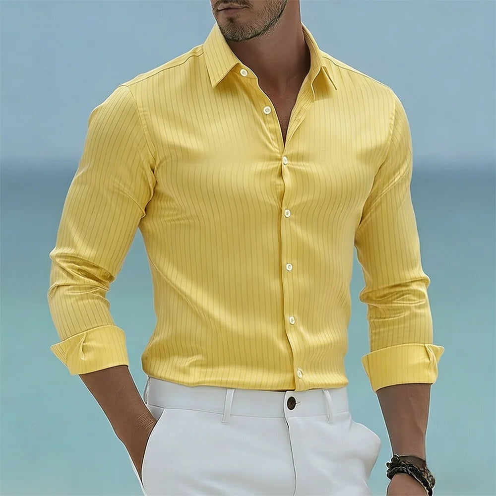 Kausan | Long Sleeve Striped Dress Shirt