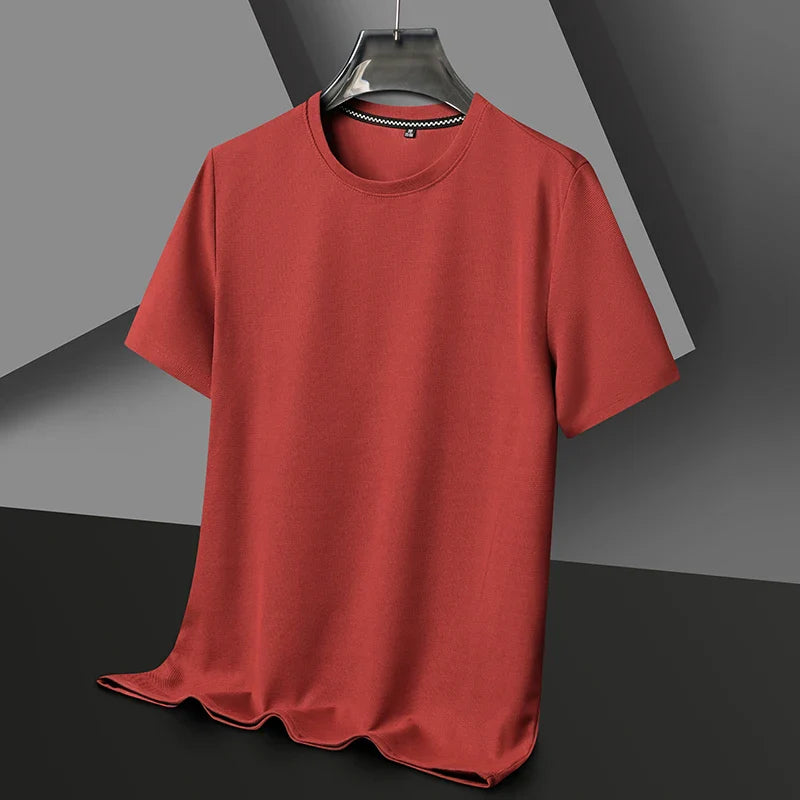 Michalis | Olive Textured Crew Neck T-Shirt