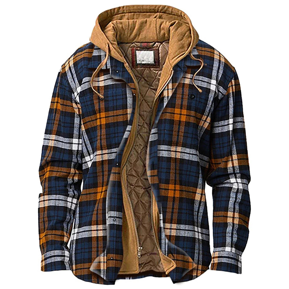 Brecor | Hooded Checkered Jacket with Quilted Lining